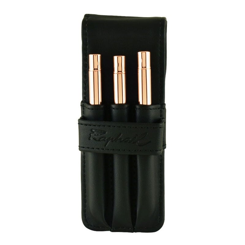 Raphael Le Voyageur 3-Brush Travel Set, Black Wallet - Image 1